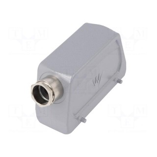 Enclosure: for HDC connectors | size 24 | for cable | M25 | angled