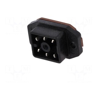 Connector: rectangular | GO | socket | male | PIN: 6 | tinned | IP65 | black