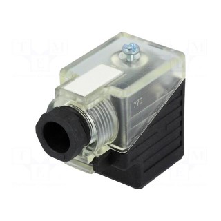 Connector: valve connector | plug | form A | 18mm | female | PIN: 3 | 24V