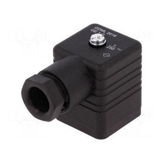 Connector: valve connector | plug | form A | 18mm | female | PIN: 3 | 1A