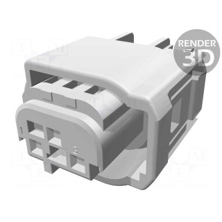 Connector: automotive | MQS | female | plug | for cable | PIN: 3 | crimped