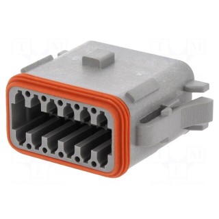 Connector: wire-wire | AT | female | plug | for cable | PIN: 12 | grey