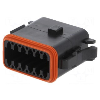 Connector: wire-wire | AT | plug | female | PIN: 12 | IP67 | Locking: latch