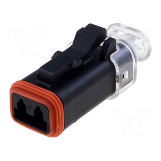 Connector: wire-wire | AT | female | plug | for cable | PIN: 2 | black