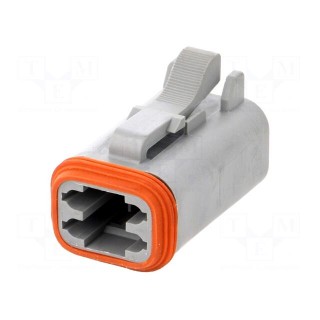 Connector: wire-wire | AT | female | plug | for cable | PIN: 4 | grey | IP67