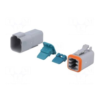 Connector: wire-wire | AT | male + female | plug | for cable | PIN: 6