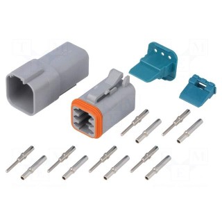 Connector: wire-wire | AT | male + female | plug | for cable | PIN: 6