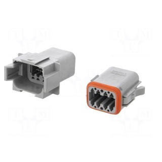 Connector: wire-wire | AT | male + female | plug | for cable | PIN: 8