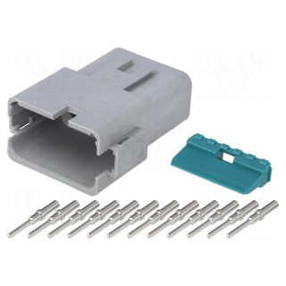 Connector: wire-wire | AT | male | plug | for cable | PIN: 12 | crimped