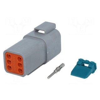Connector: wire-wire | AT | plug | male | Size: 16 | 20AWG÷16AWG | PIN: 6