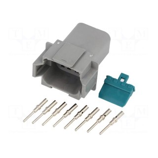 Connector: wire-wire | AT | male | plug | for cable | PIN: 8 | crimped