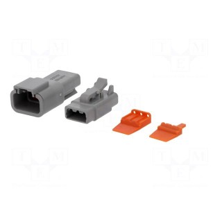 Connector: wire-wire | ATM | male + female | plug | for cable | PIN: 3