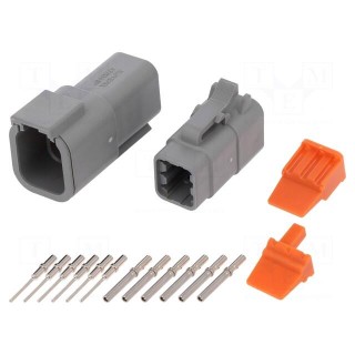 Connector: wire-wire | ATM | male + female | plug | for cable | PIN: 6