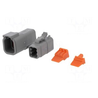Connector: wire-wire | ATM | male + female | plug | for cable | PIN: 6