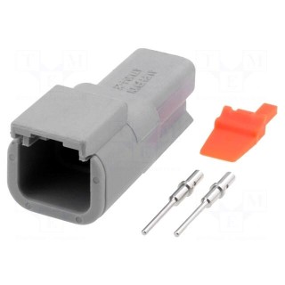 Connector: wire-wire | ATM | male | plug | for cable | PIN: 2 | crimped
