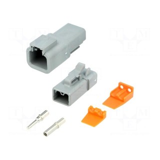 Connector: wire-wire | ATP | plug | male + female | Size: 12 | PIN: 2