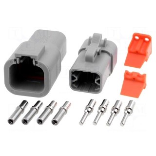 Connector: wire-wire | ATP | plug | male + female | Size: 12 | PIN: 4
