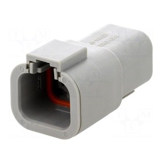 Connector: wire-wire | ATP | plug | male | PIN: 4 | Locking: latch | grey