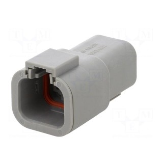 Connector: wire-wire | ATP | plug | male | PIN: 4 | Locking: latch | grey