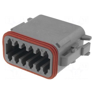 Connector: wire-wire | DT | female | plug | for cable | PIN: 12 | grey