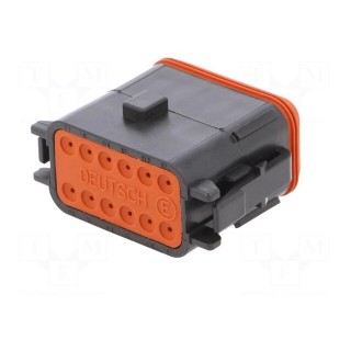 Connector: wire-wire | DT | female | plug | for cable | PIN: 12 | black