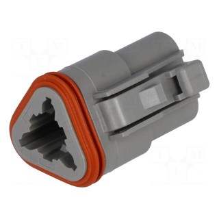 Connector: wire-wire | DT | female | plug | for cable | PIN: 3 | grey | IP68