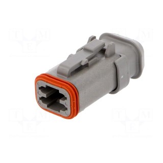 Connector: wire-wire | DT | female | plug | for cable | PIN: 4 | grey | IP68