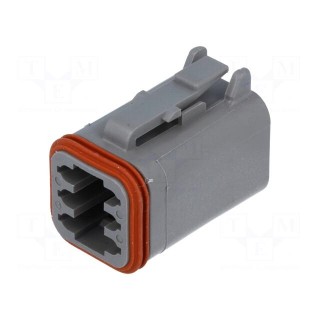 Connector: wire-wire | DT | female | plug | for cable | PIN: 6 | grey | IP68