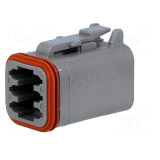 Connector: wire-wire | DT | female | plug | for cable | PIN: 6 | grey | IP68