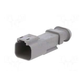 Connector: wire-wire | DT | male | plug | for cable | PIN: 2 | grey | IP68