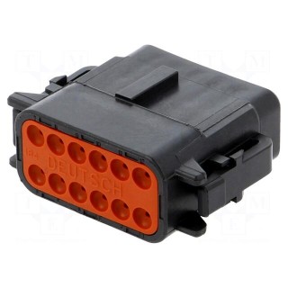Connector: wire-wire | DTM | plug | female | PIN: 12 | IP68 | for cable