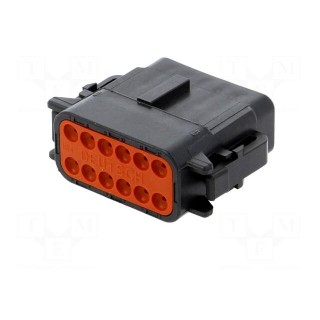 Connector: wire-wire | DTM | plug | female | PIN: 12 | IP68 | for cable