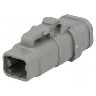 Connector: wire-wire | DTM | female | plug | for cable | PIN: 4 | grey