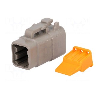 Connector: wire-wire | DTM | female | plug | for cable | PIN: 6 | crimped