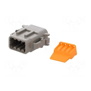 Connector: wire-wire | DTM | female | plug | for cable | PIN: 8 | crimped