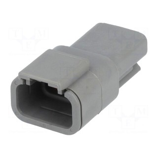Connector: wire-wire | DTM | male | plug | for cable | PIN: 3 | grey | IP68