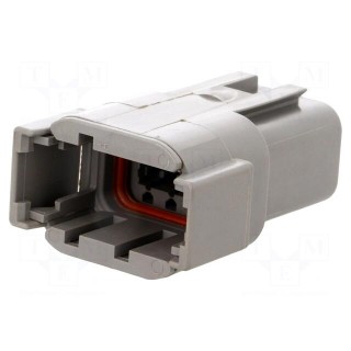 Connector: wire-wire | DTM | male | plug | for cable | PIN: 8 | grey | IP68