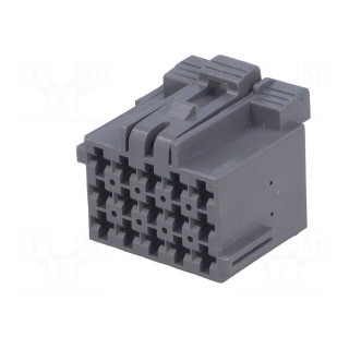 Connector: wire-wire | JPT | plug | female | PIN: 15 | for cable | grey