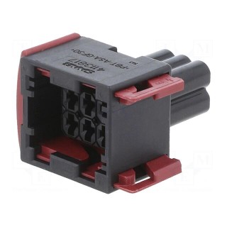 Connector: automotive | JPT | female | plug | for cable | PIN: 6 | black