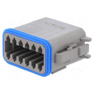 Connector: wire-wire | PX0 | female | plug | for cable | PIN: 12 | grey