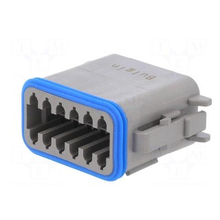 Connector: wire-wire | PX0 | female | plug | for cable | PIN: 12 | grey