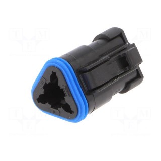Connector: wire-wire | PX0 | female | plug | for cable | PIN: 3 | black