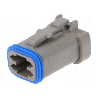 Connector: wire-wire | PX0 | female | plug | for cable | PIN: 4 | grey