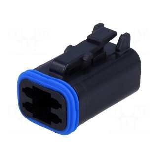 Connector: wire-wire | PX0 | female | plug | for cable | PIN: 4 | black