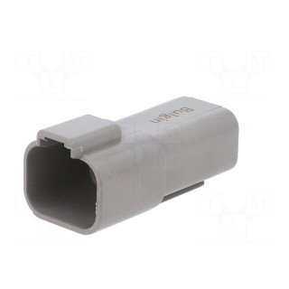 Connector: wire-wire | PX0 | male | plug | for cable | PIN: 4 | grey | IP68