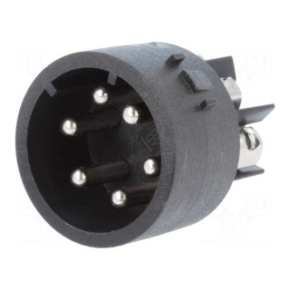 Connector: circular | male | PIN: 6 | nickel plated | 3A | 250V | 1mm2