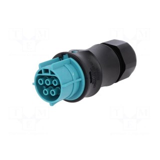 Plug | Connector: circular | female | PIN: 5 | silver plated | 20A | 250V