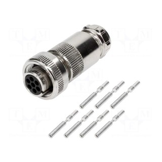 Plug | Connector: circular | female | PIN: 7 | silver plated | IP65