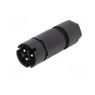 Connector: circular | plug | RST | male | PIN: 3 | silver plated | 8A | 250V