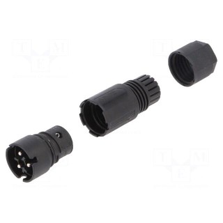 Connector: circular | plug | RST | male | PIN: 3 | silver plated | 8A | 250V